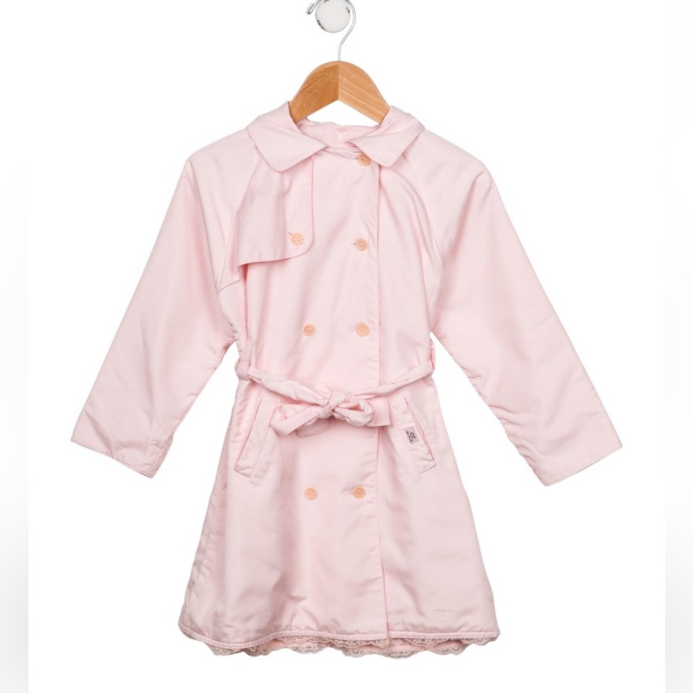 Lili Gaufrette Pink Hooded Button-Up Belted Jacket